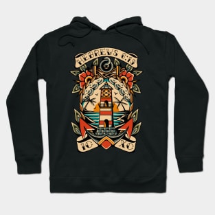 Anchor Lighthouse American Traditional Tattoo Flash Hoodie